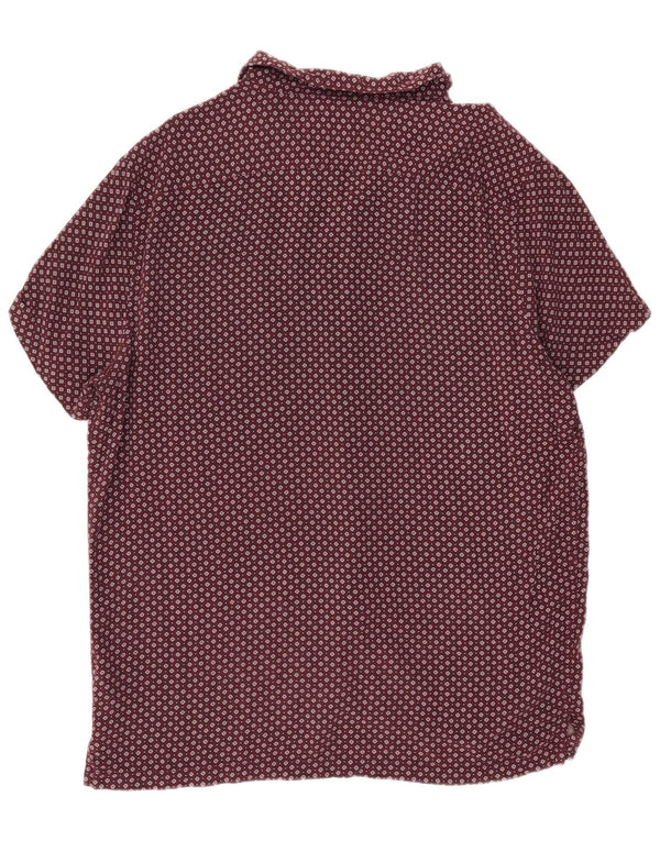 Camisa masculina de manga curta Abercrombie & Fitch XL Borgonha Viscose geométrica
