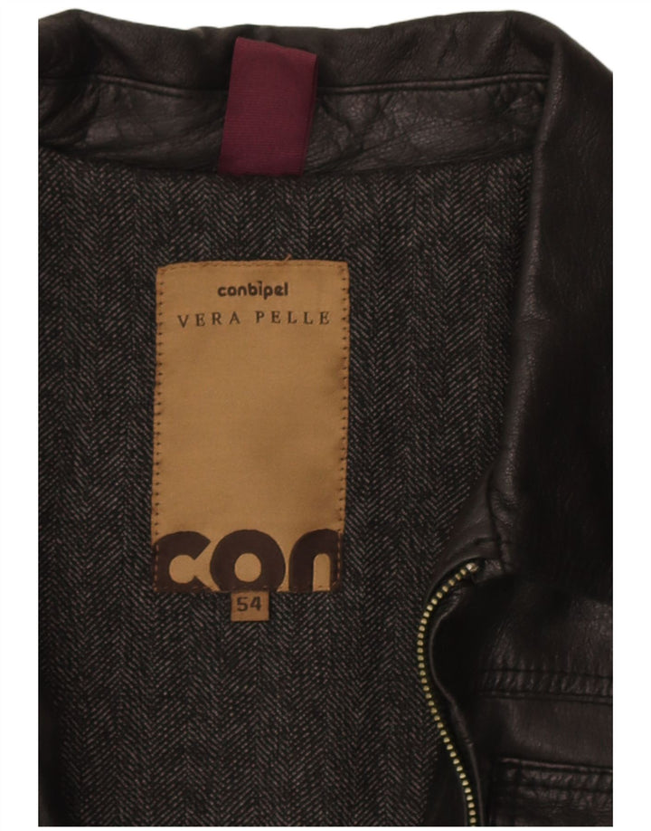 Jaqueta de couro masculina Conbipel IT 54 XL preta