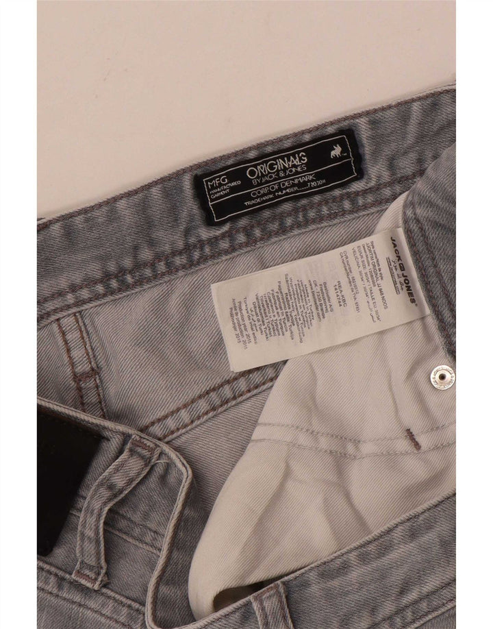 Jack & Jones Masculino Tim Slim Jeans W30 L34 Algodão Cinza
