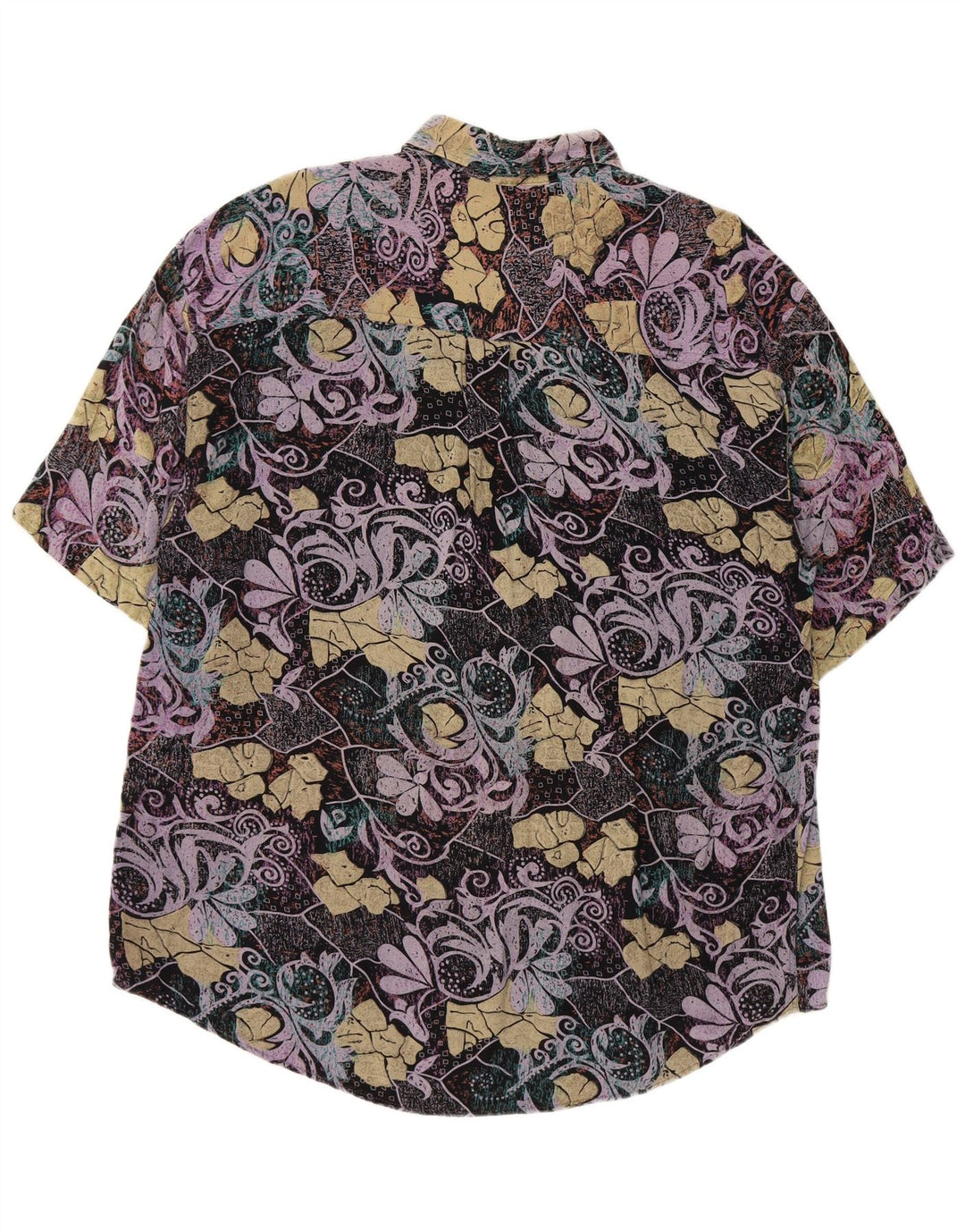 ORSO POETA Camisa masculina de manga curta 2XL Viscose paisley multicolorida