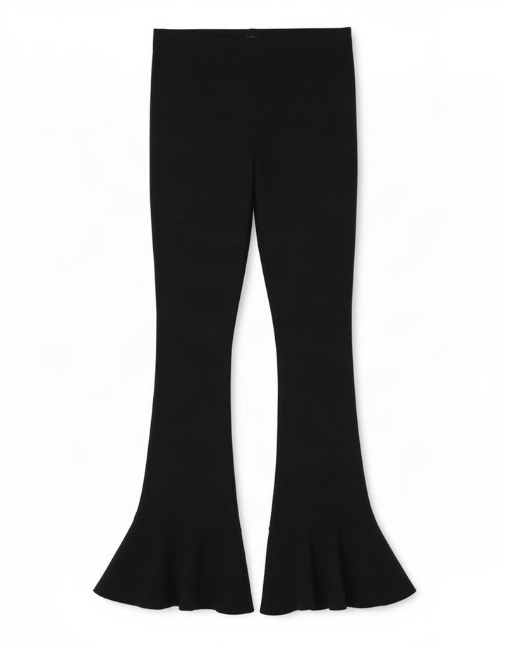 Calça feminina Topshop Flare UK 14 grande poliéster preto