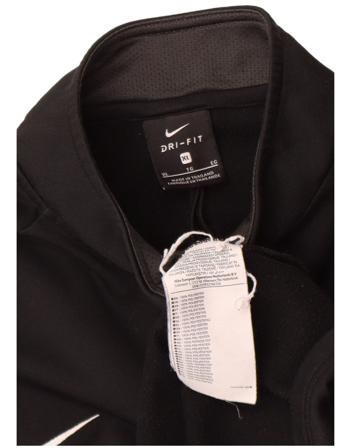 Nike Mens Dri Fit Graphic Zip Neck Pullover Treino Top XL Preto