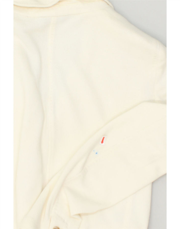 MASSIMO DUTTI Womens 1 Button Blazer Jacket US 8 Medium Off White Cotton | Vintage Massimo Dutti | Thrift | Second-Hand Massimo Dutti | Used Clothing | Messina Hembry 