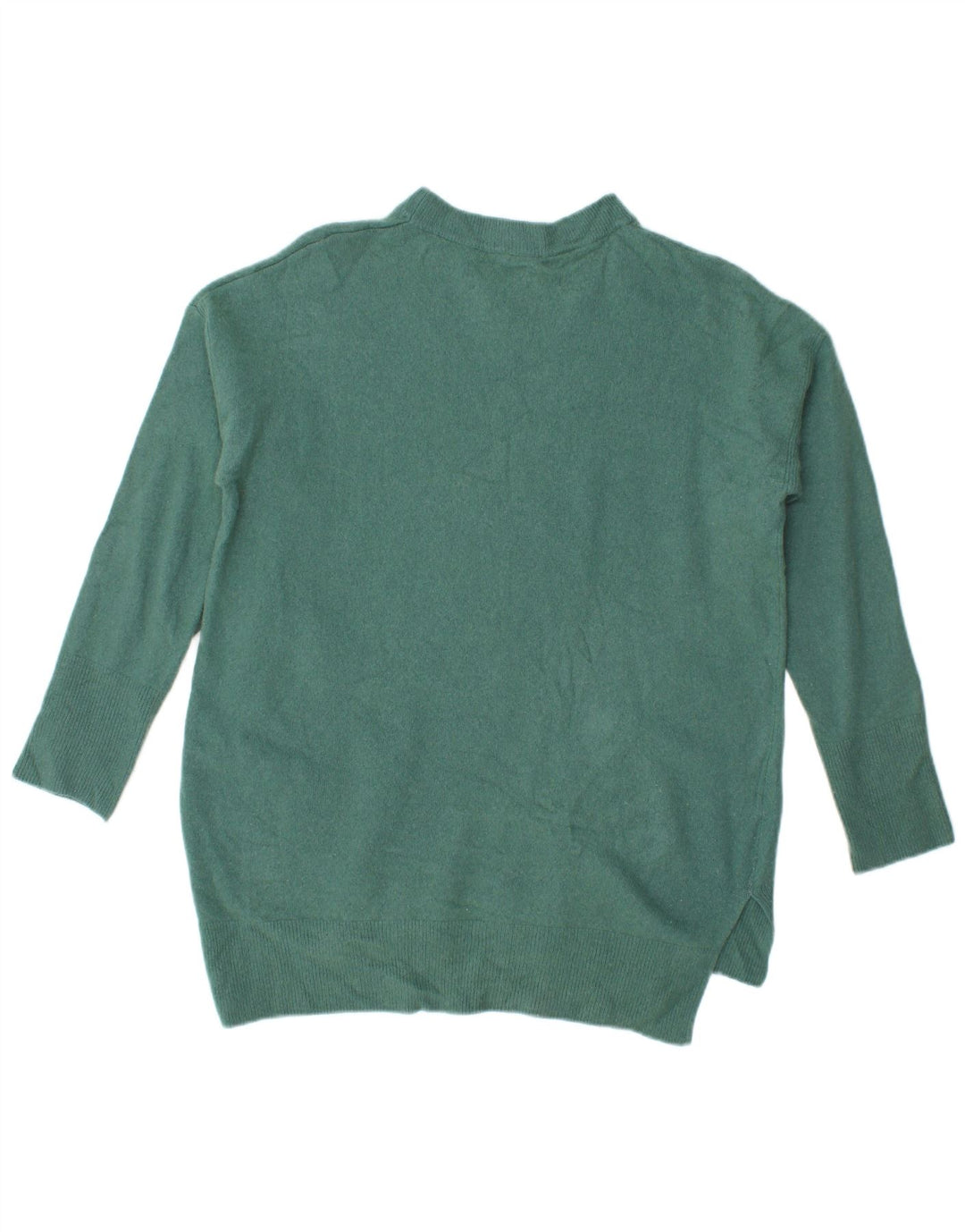 Suéter feminino Benetton com gola redonda grande, Reino Unido 10 pequeno verde