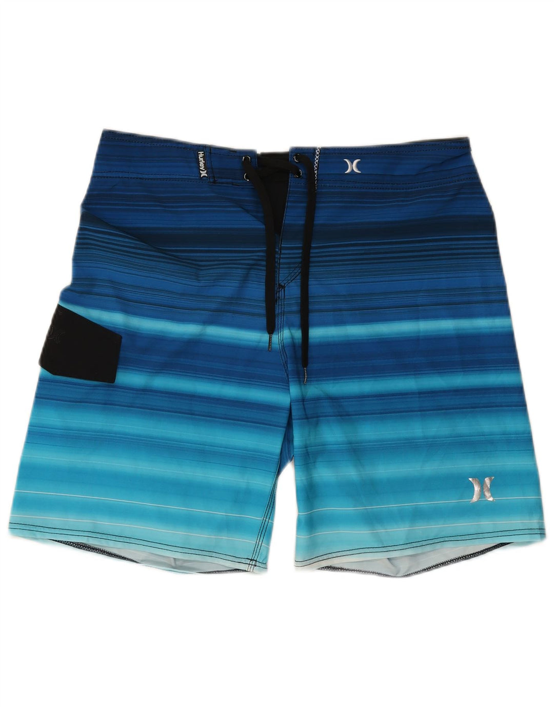 Shorts de natação masculino Hurley grande poliéster listrado azul