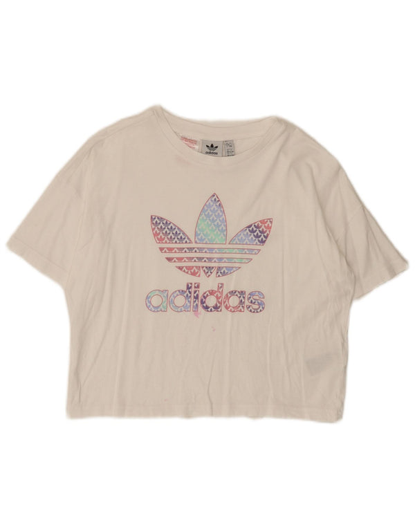 Camiseta Adidas Girls Crop Graphic Top 12-13 Anos Algodão Branco