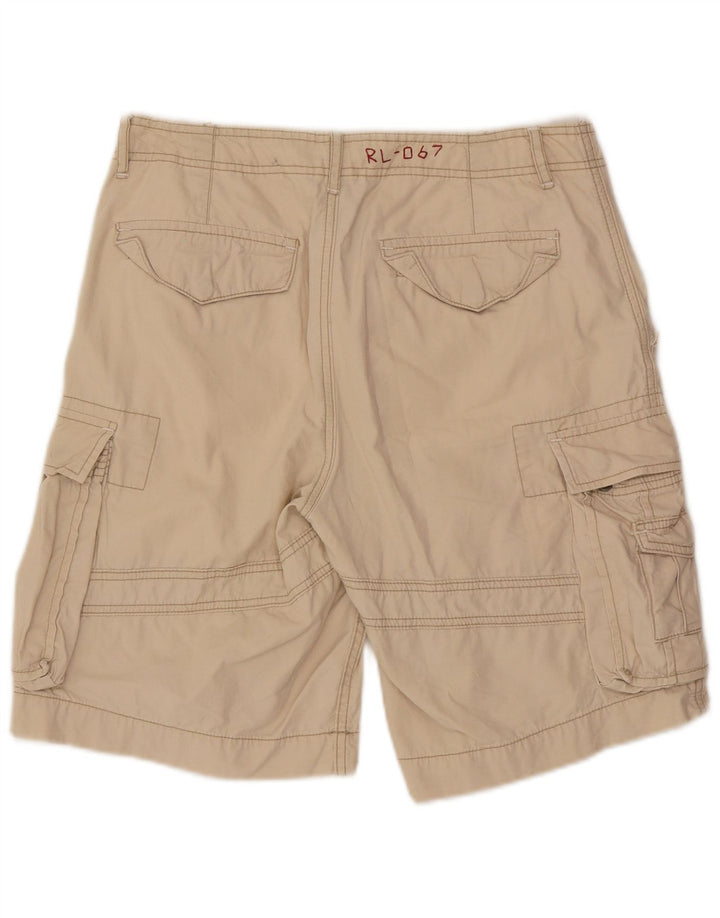 Polo Ralph Lauren Mens Cargo Shorts W31 Algodão Bege Médio
