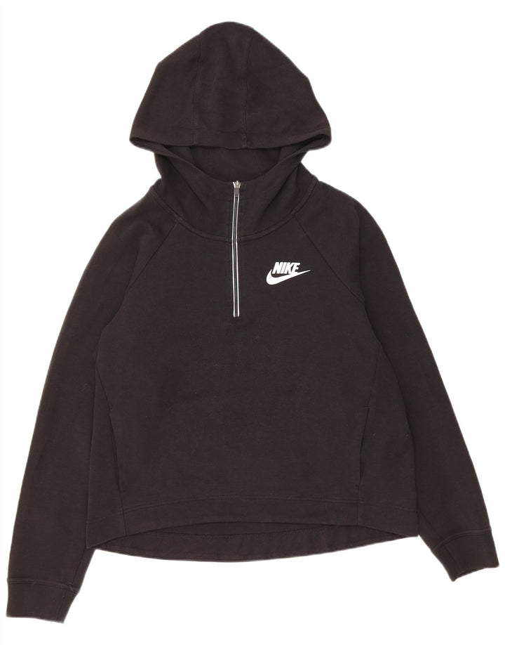 Moletom com capuz feminino Nike Oversized com zíper e gola UK 10 pequeno preto