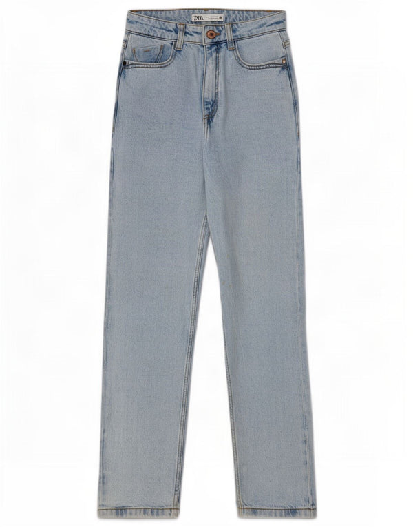 Calça jeans feminina cintura alta Zara EU 32 2XS W22 L27 algodão azul