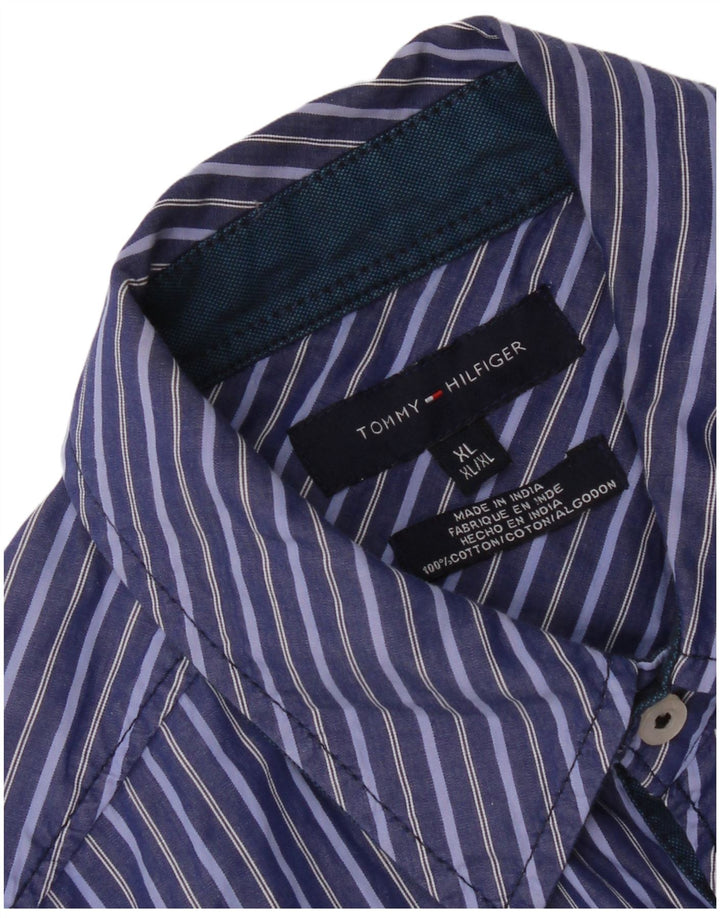 Camisa masculina Tommy Hilfiger XL listrada azul algodão
