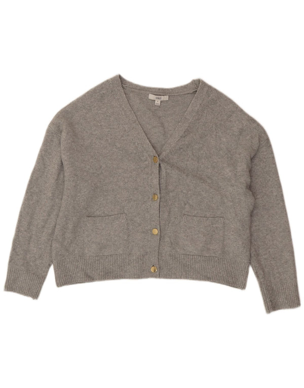 Suéter cardigã feminino grande Marks & Spencer Reino Unido 14 cinza médio