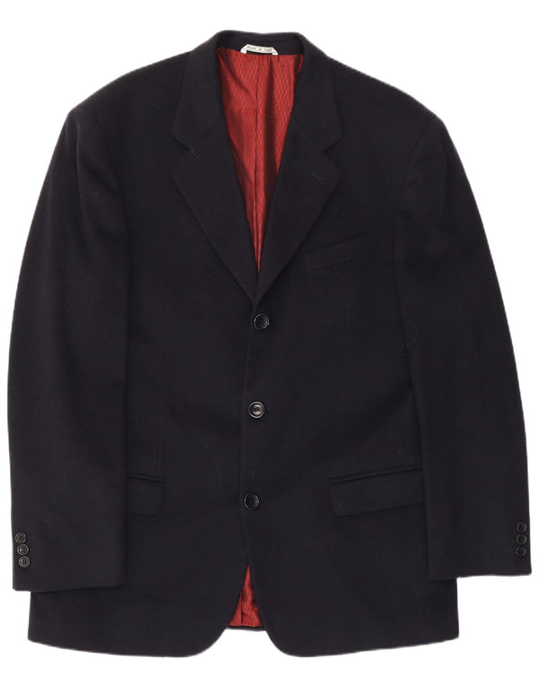 Vintage Mens 3 Button Blazer Jacket UK 40 Large Navy Blue