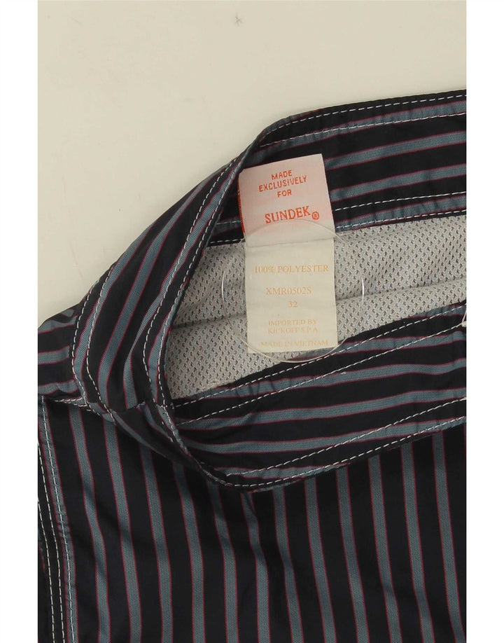 Shorts de natação masculino Sundek médio poliéster listrado azul marinho