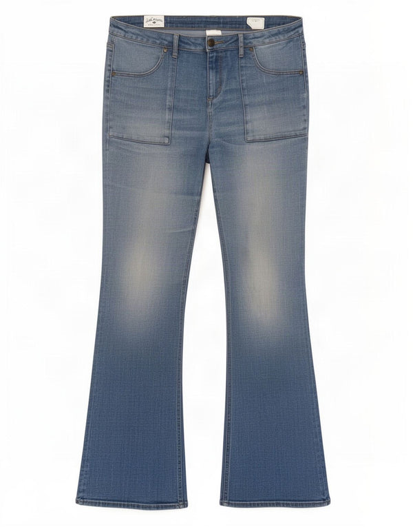Lee Cooper Jeans feminino queimado EUA 14 XL W35 L29 algodão azul