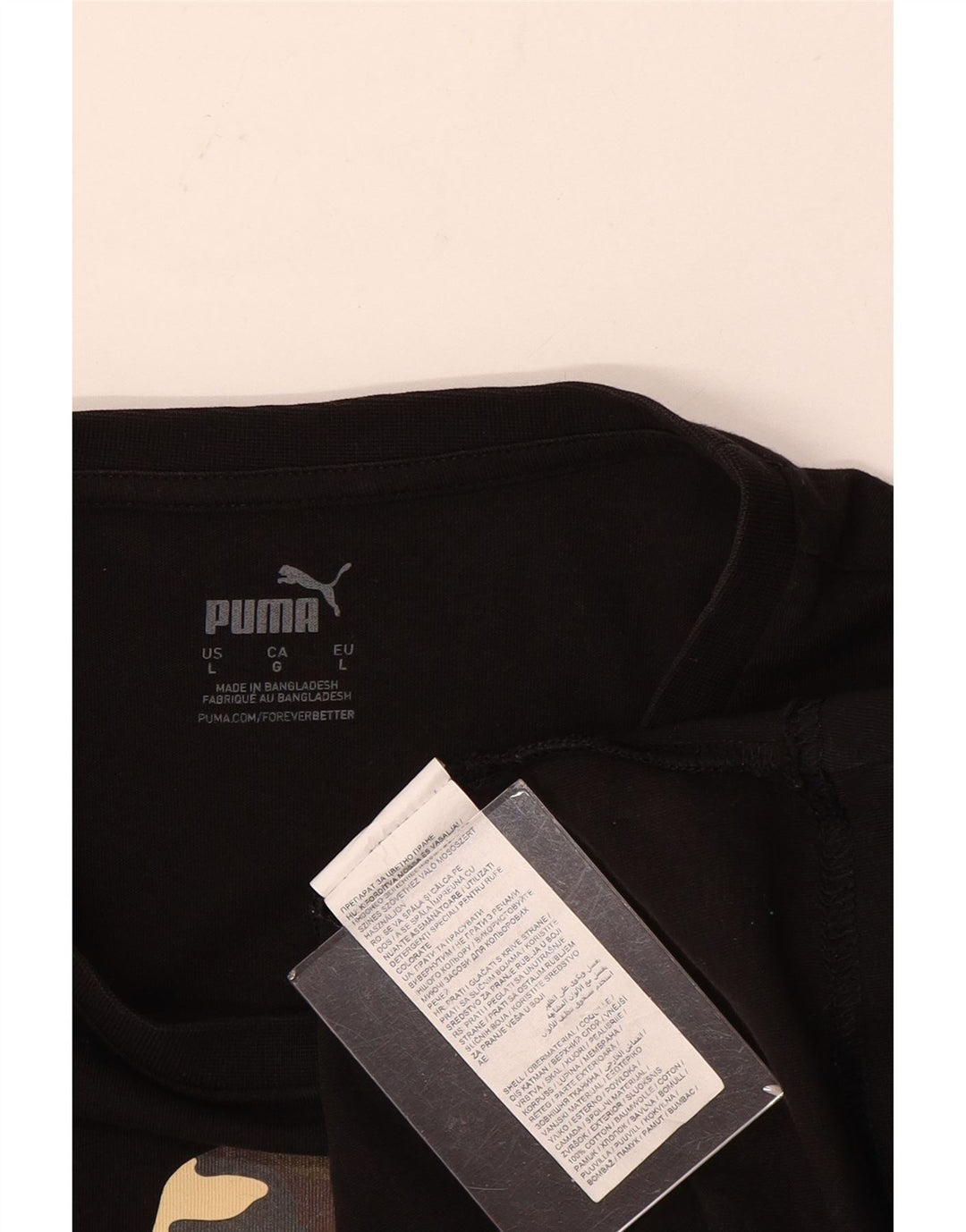 Puma Mens Graphic T-Shirt Top Grande Algodão Preto