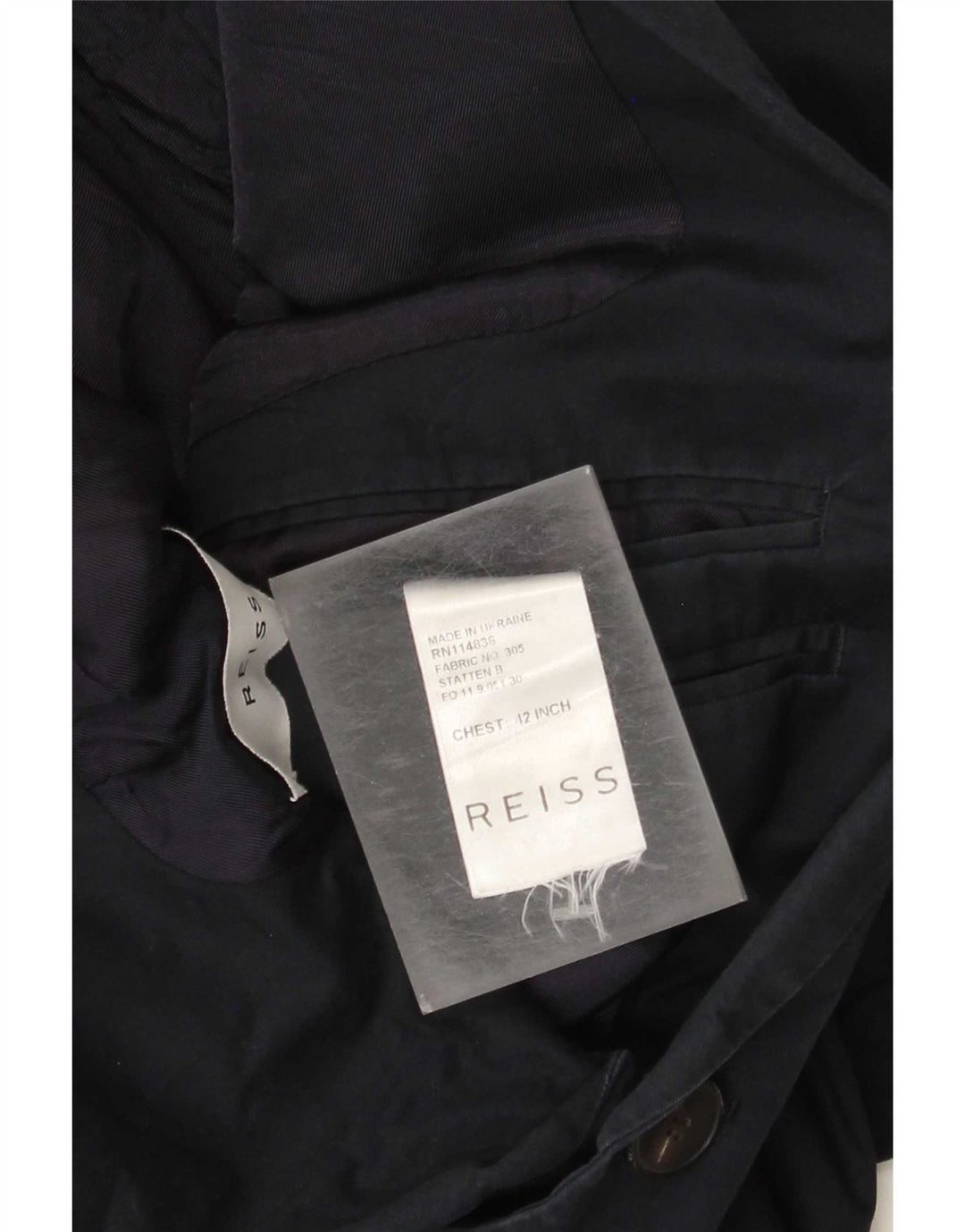 Jaqueta Blazer Masculina Reiss com 2 Botões Reino Unido 42 XL Azul Marinho Algodão