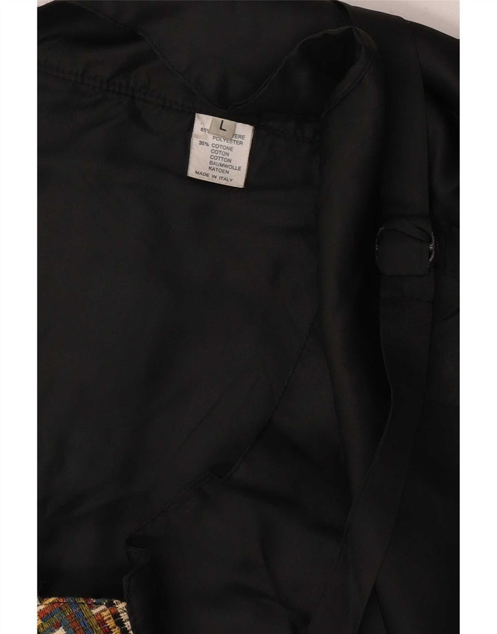Colete masculino vintage grande poliéster geométrico marrom