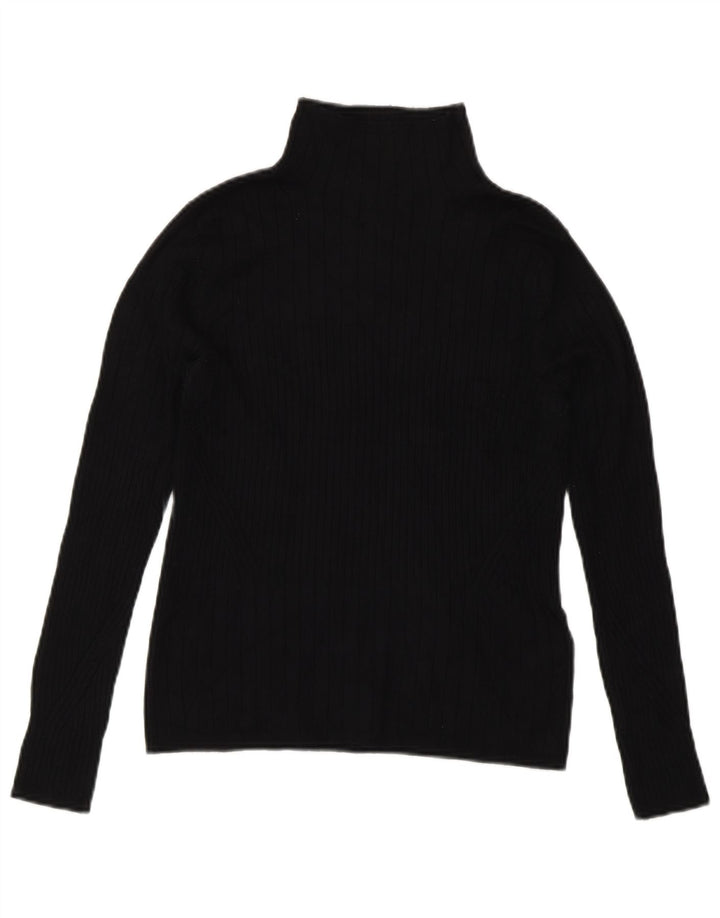 Suéter feminino Marks & Spencer com gola redonda e viscose preta pequena Reino Unido 10