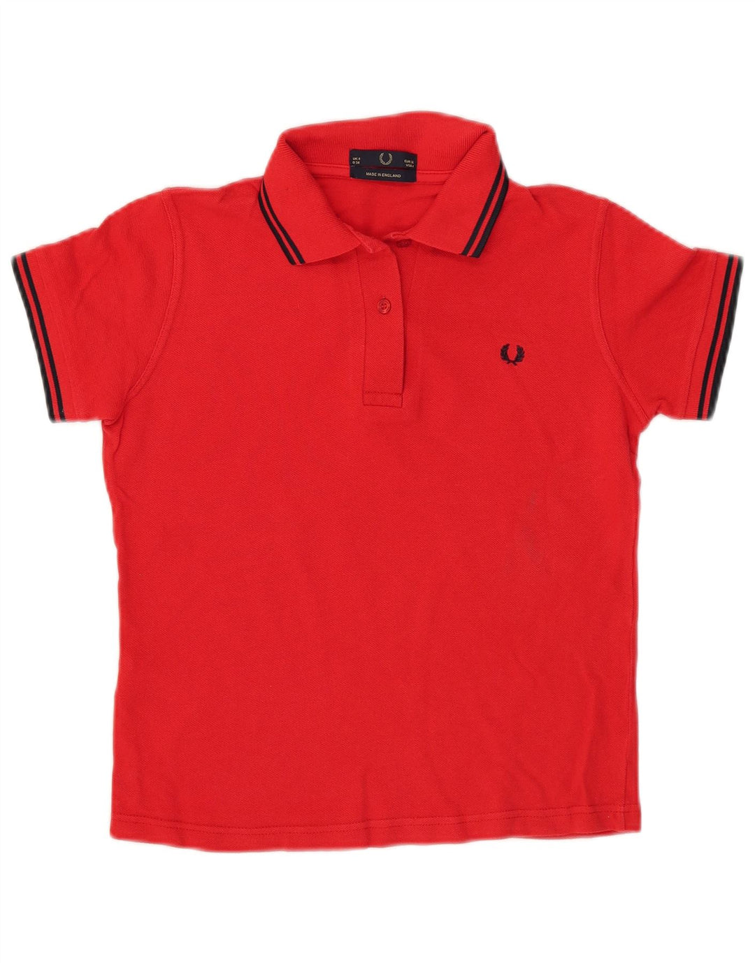 Camisa polo feminina Fred Perry UK 8 pequena algodão vermelho