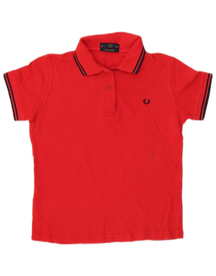 Camisa polo feminina Fred Perry UK 8 pequena algodão vermelho