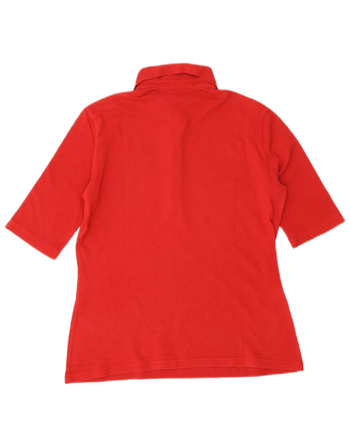 LACOSTE Womens Polo Shirt Size 40 Medium Red Cotton