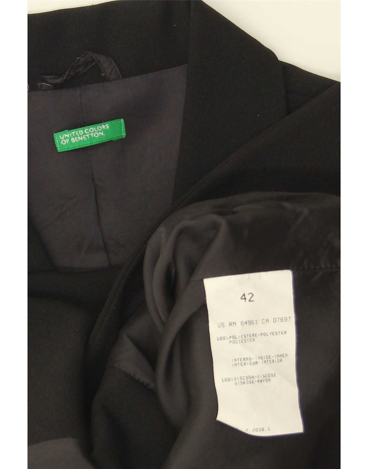 Jaqueta Blazer Feminina Benetton com 3 Botões IT 42 Poliéster Preto Médio