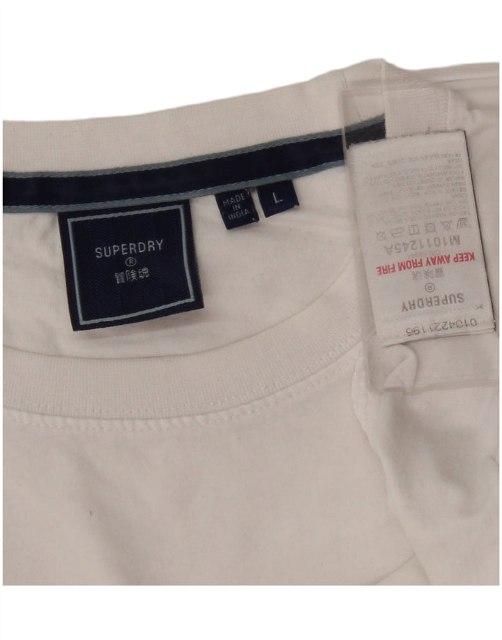 Camiseta masculina SUPERDRY grande algodão branco