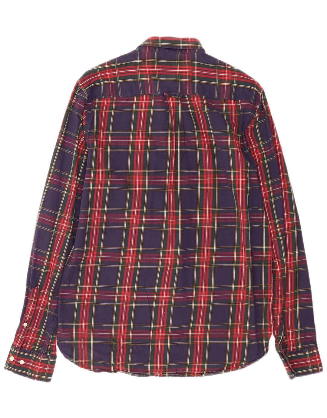 Camisa masculina Superdry de flanela média azul marinho xadrez algodão