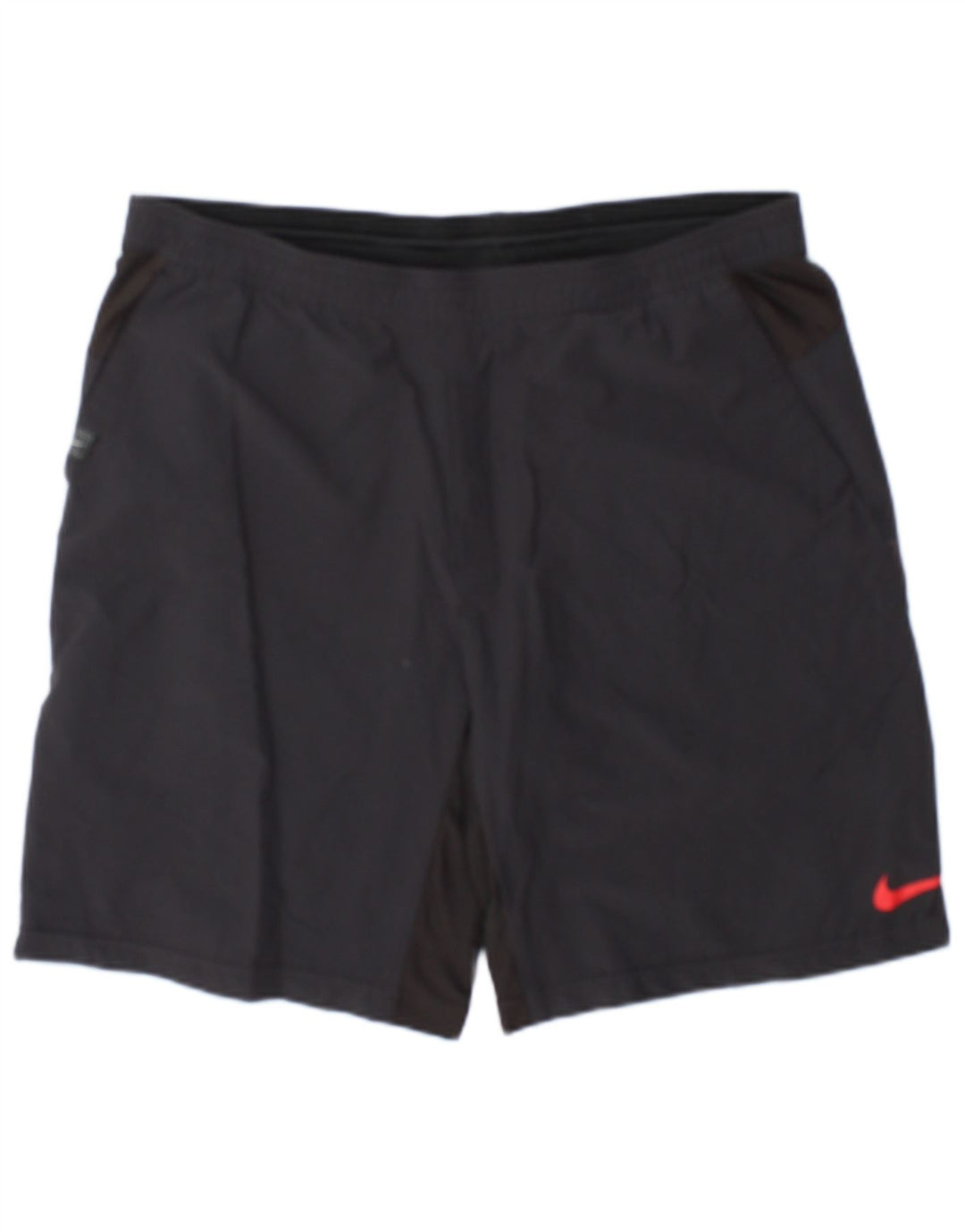 Shorts esportivos masculinos Nike médio cinza colorblock nylon