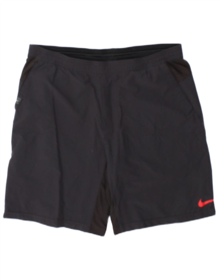 Shorts esportivos masculinos Nike médio cinza colorblock nylon