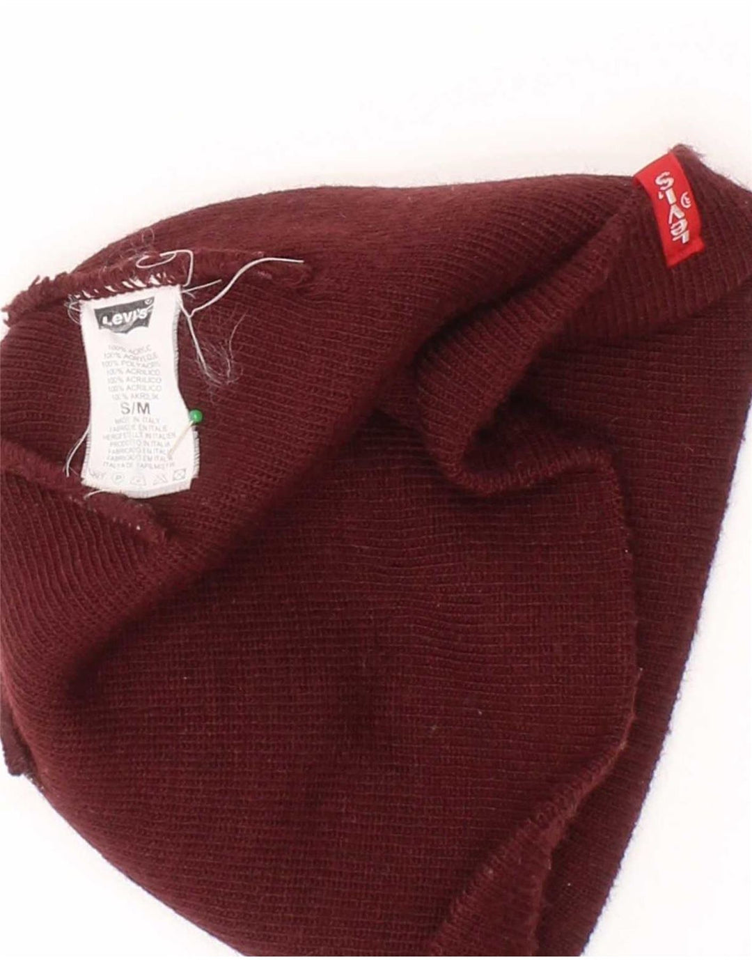 Gorro Feminino Levi's Pequeno/Médio Bordô Acrílico