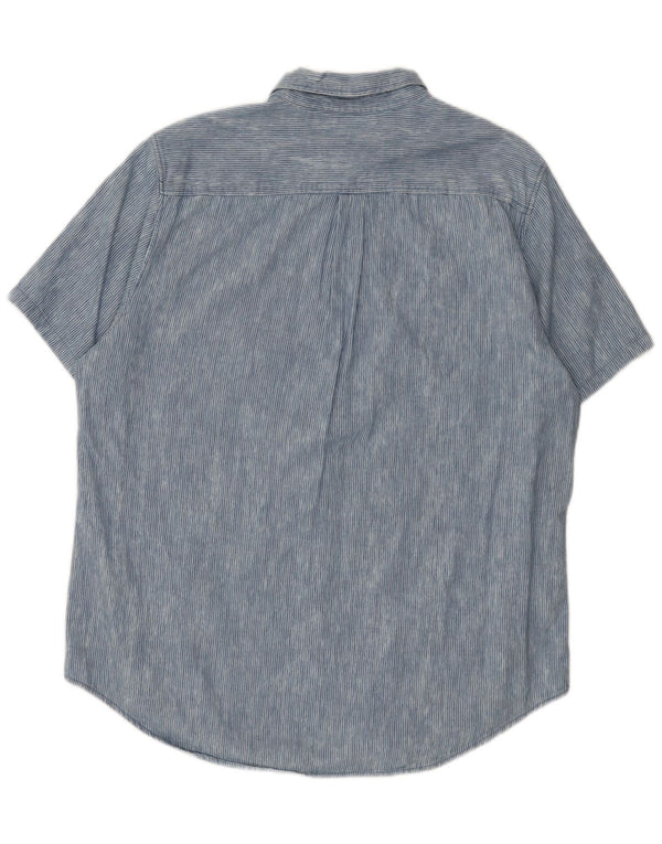Camisa masculina Superdry de manga curta regular fit 2XL algodão listrado azul