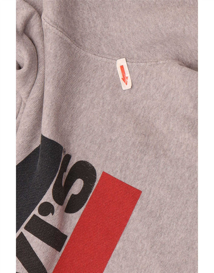 Suéter com capuz gráfico masculino Levi's grande algodão cinza