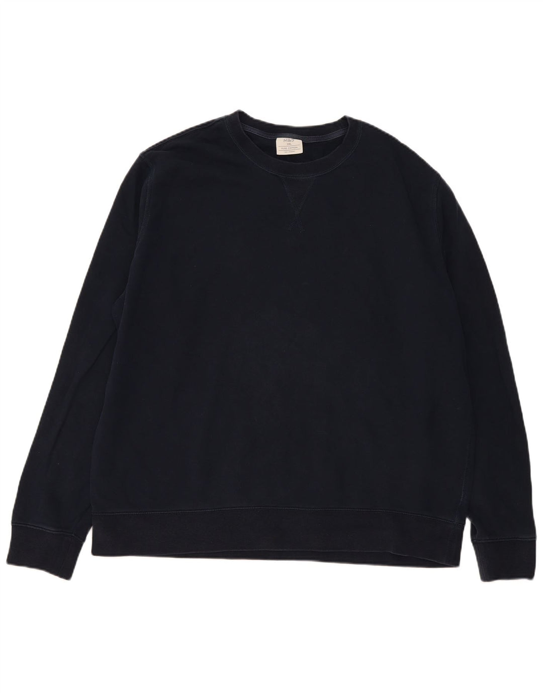 Suéter masculino Marks & Spencer de ajuste regular 3XL algodão azul marinho