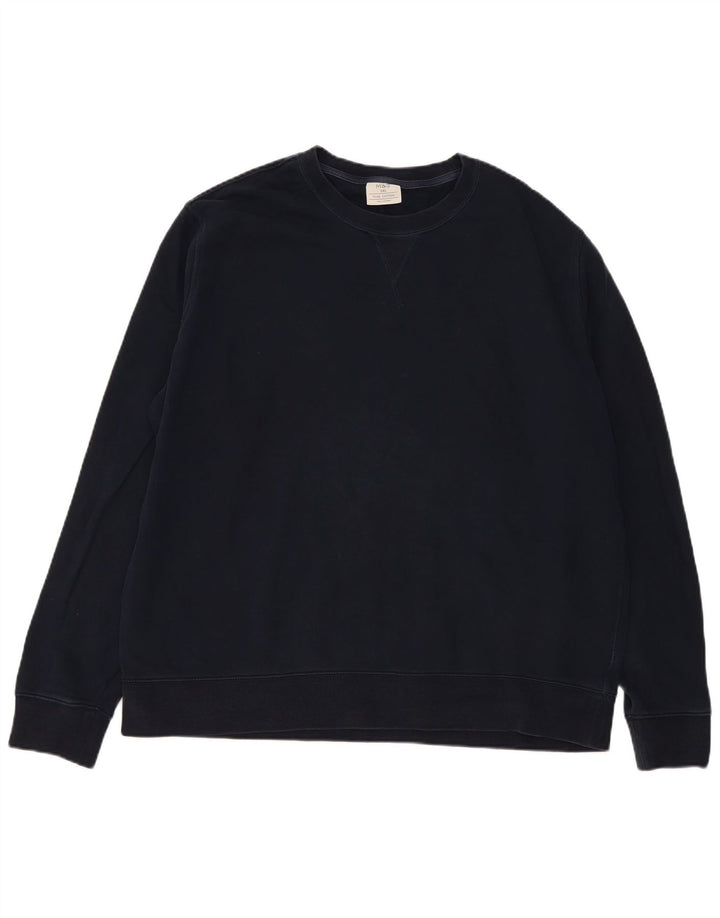 Suéter masculino Marks & Spencer de ajuste regular 3XL algodão azul marinho