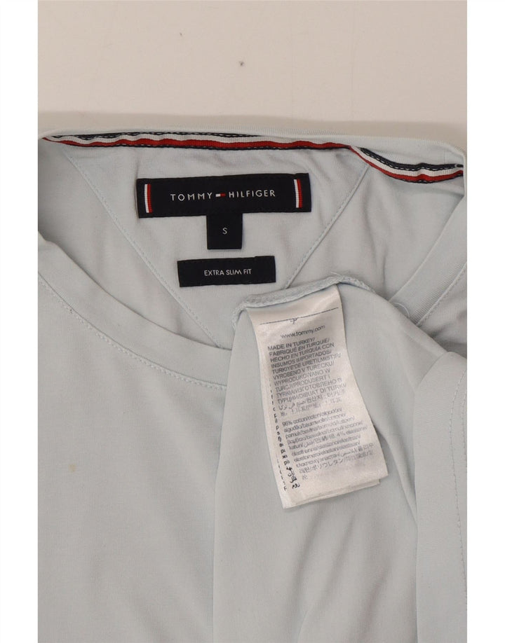 TOMMY HILFIGER Camiseta masculina extra slim top pequeno algodão azul