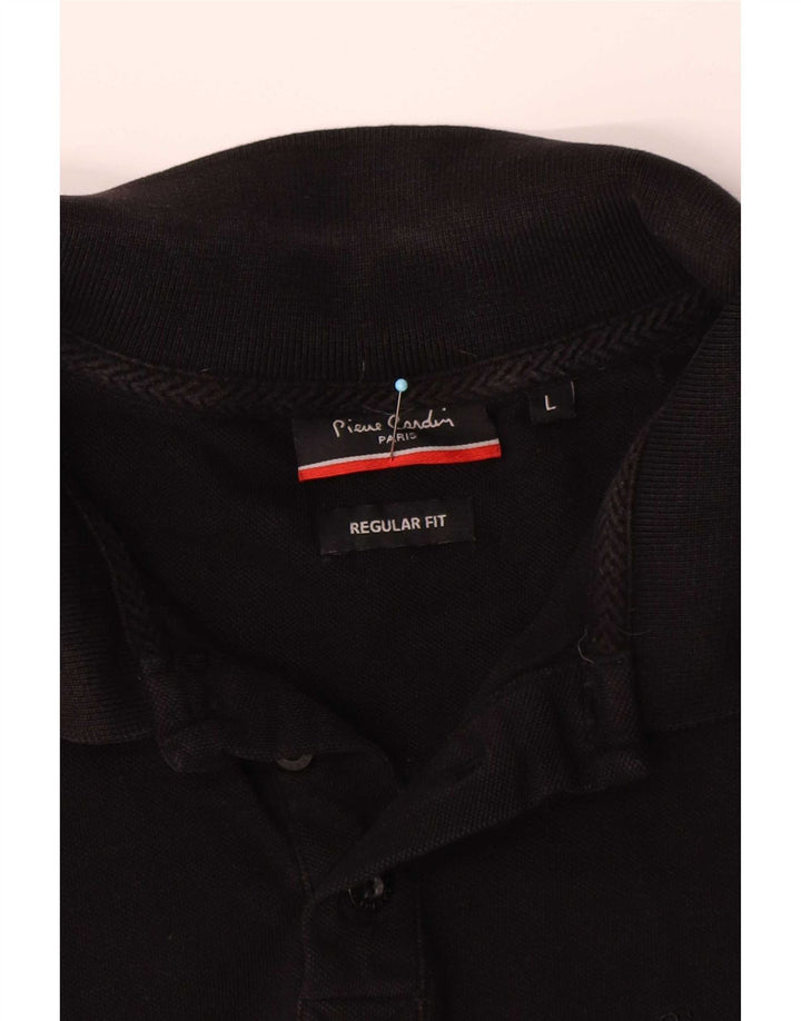 Camisa polo masculina Pierre Cardin Regular Fit grande algodão preto