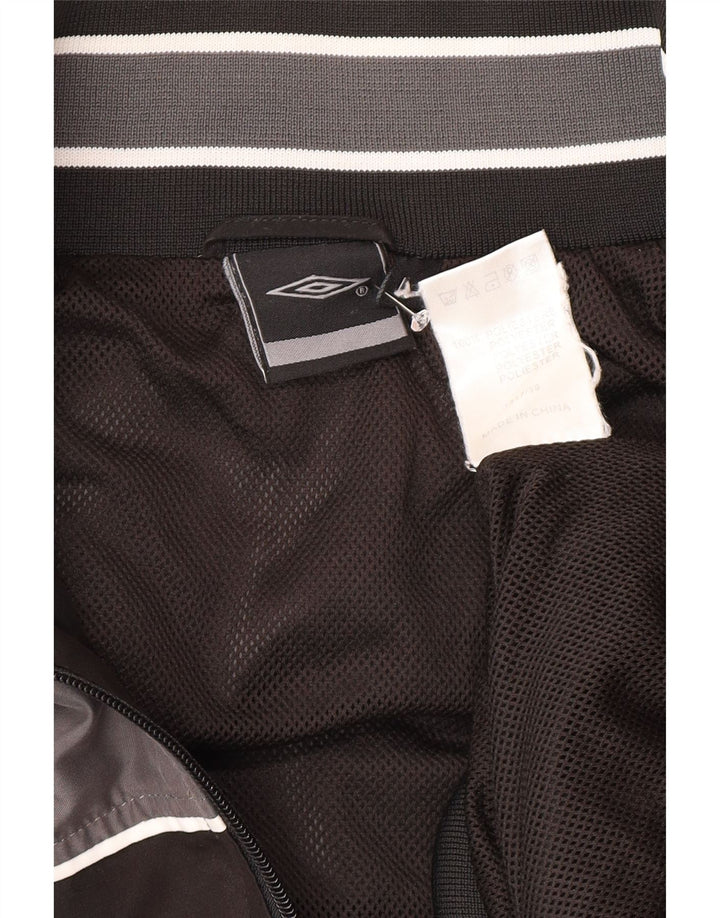 Jaqueta masculina de agasalho gráfico Umbro, grande, cinza, poliéster, bloco colorido