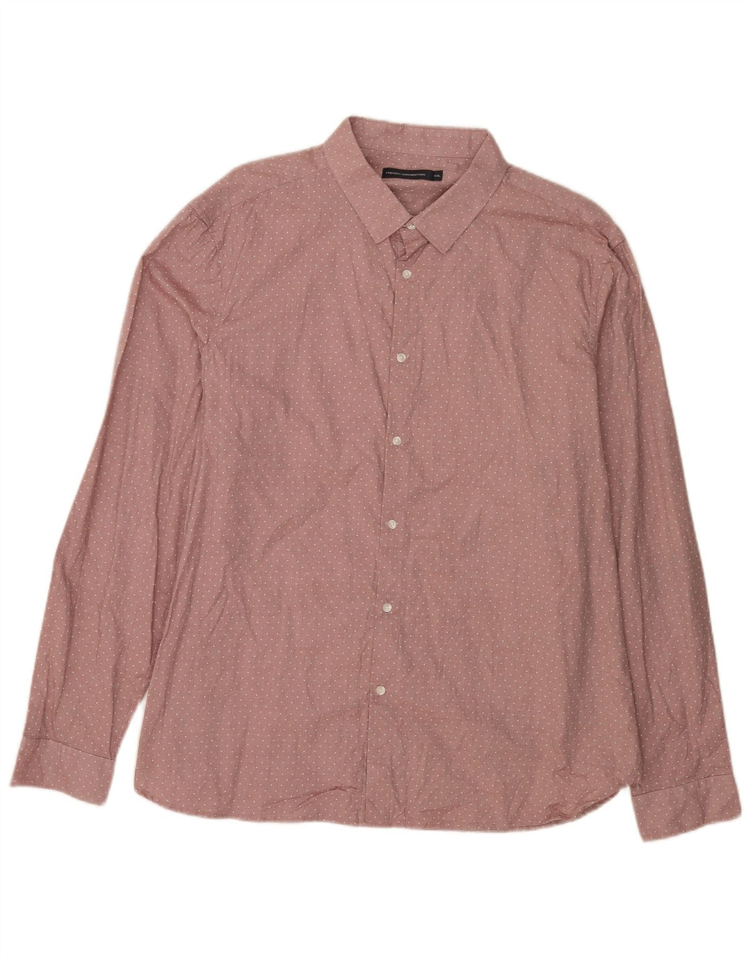 Camisa masculina French Connection 2XL algodão manchado rosa