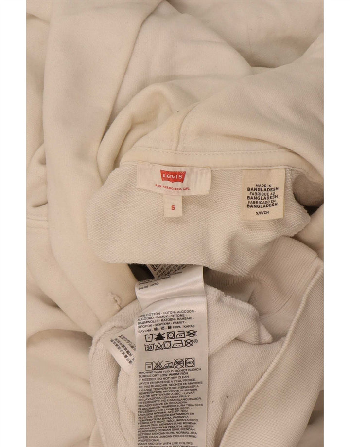 Suéter com capuz gráfico masculino Levi's pequeno algodão branco
