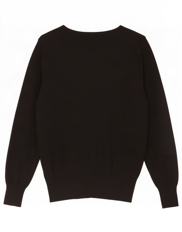 Suéter cardigã feminino Marks & Spencer Reino Unido 16 grande viscose manchada preta