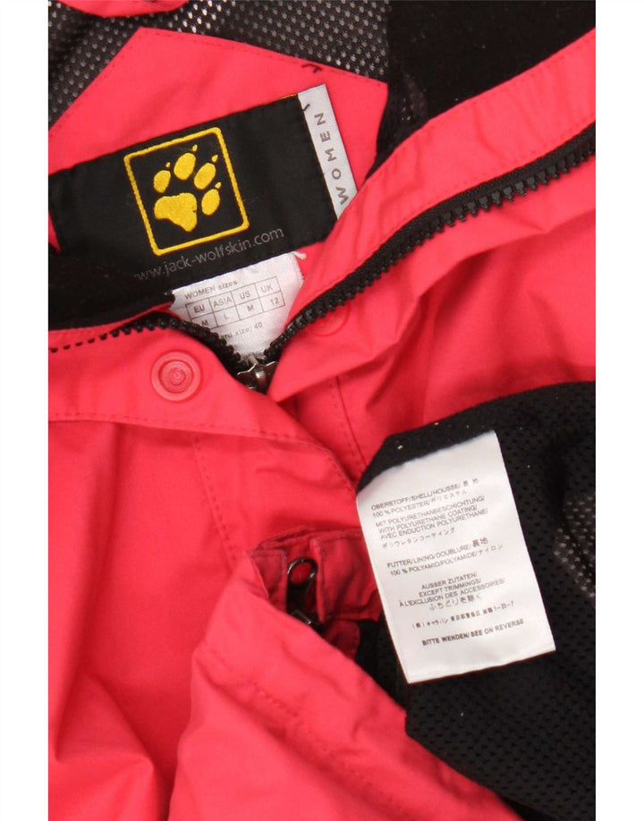 Jaqueta de chuva feminina com capuz Jack Wolfskin Reino Unido 12 poliéster rosa médio