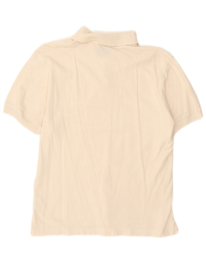 Camisa polo masculina Champion pequena de algodão off white