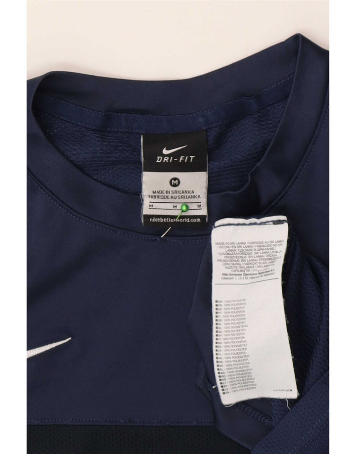 Camiseta Nike Masculina Dri Fit Top Médio Azul Marinho Poliéster