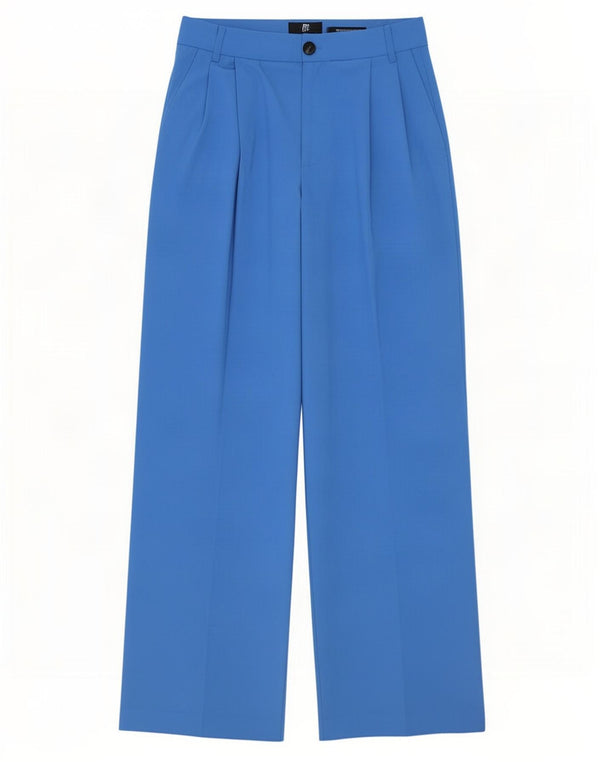 Zara Calça Chino Feminina Cintura Alta Perna Larga Médio W28 L32 Azul