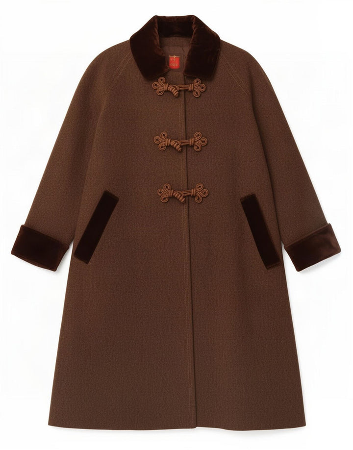 Casaco Duffle Feminino Trachten Oversized Ritz Saddler EU 40 Médio Marrom