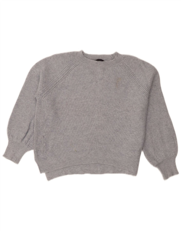 Suéter feminino Marks & Spencer com gola canoa e gola redonda, Reino Unido 14, azul médio