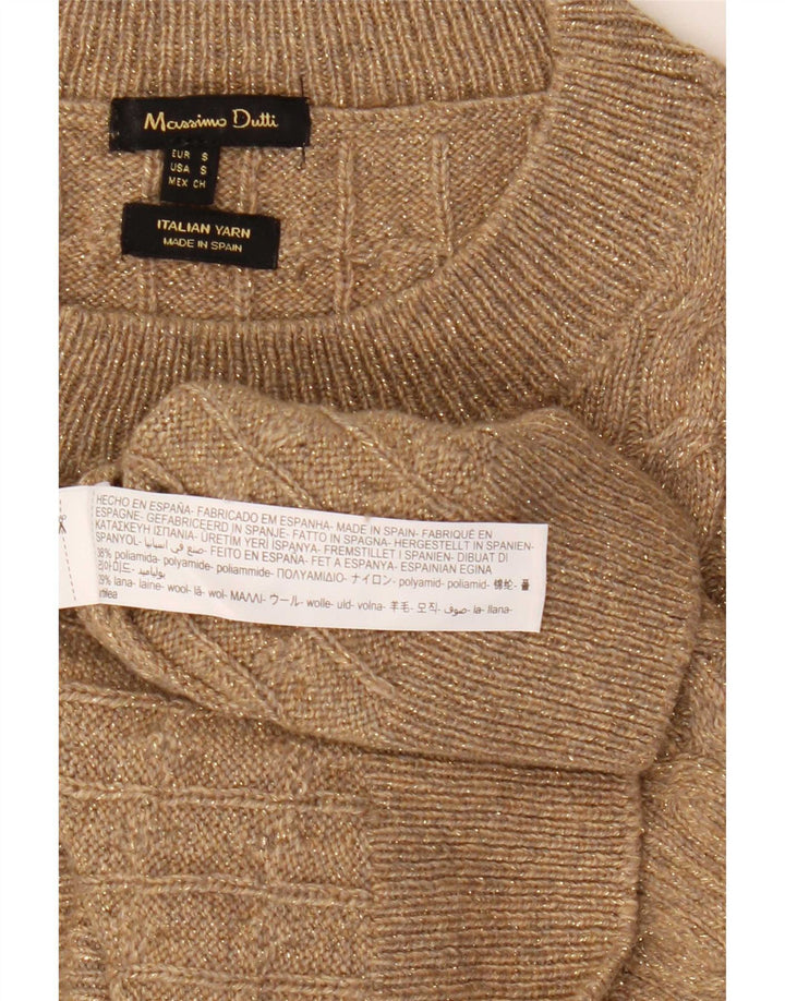 Suéter feminino Massimo Dutti com gola redonda grande, Reino Unido 10, pequeno, cinza