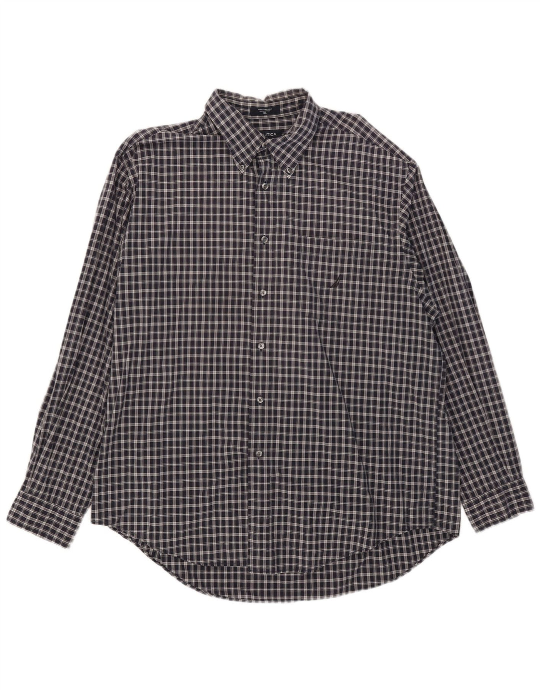 Camisa masculina Nautica XL azul marinho xadrez algodão