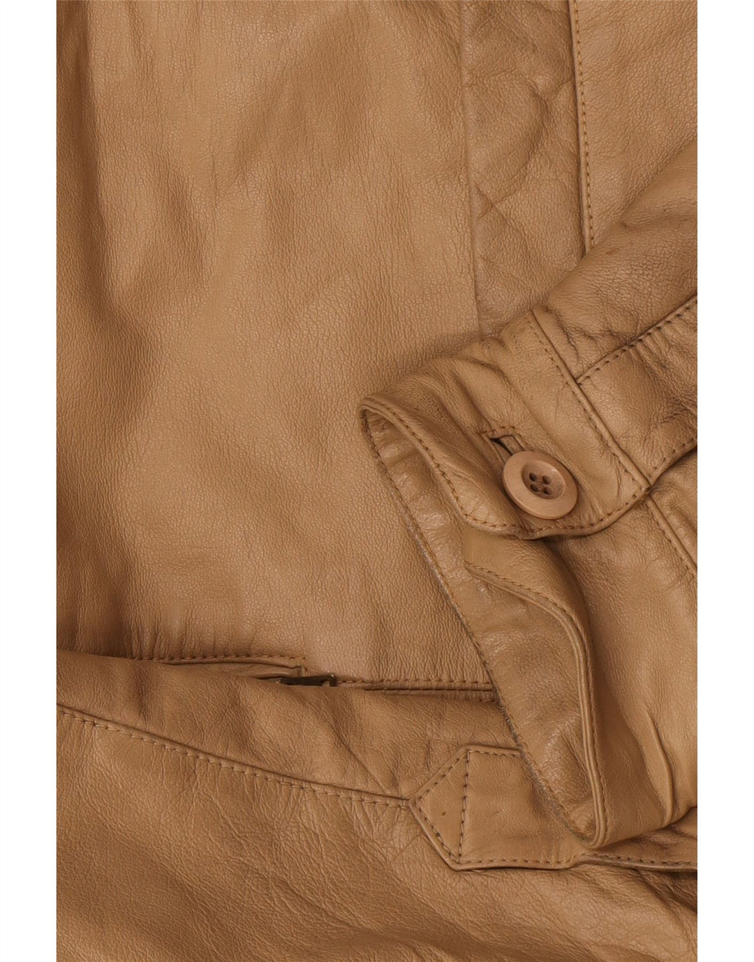 Jaqueta de couro masculina vintage IT 52 XL bege